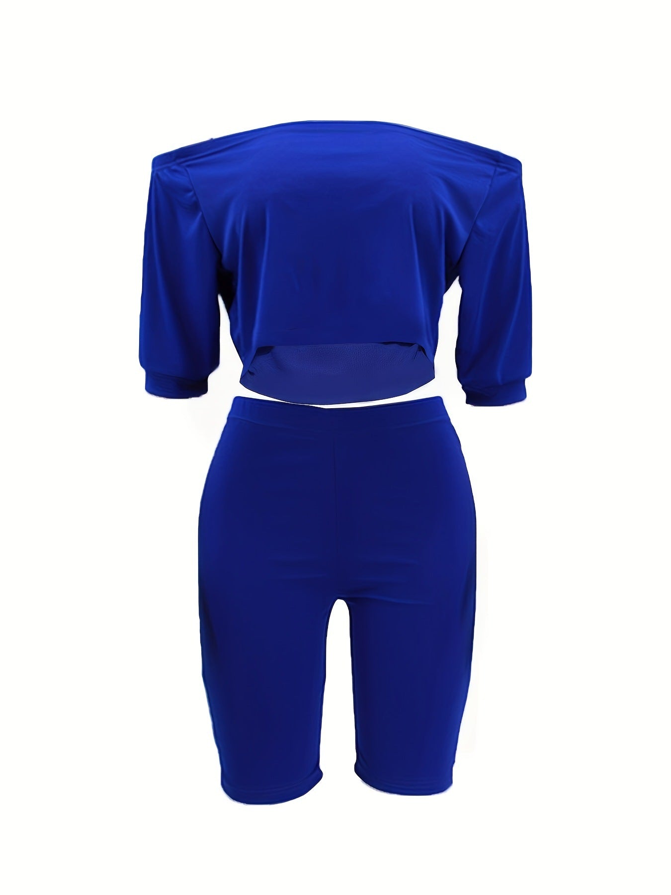 Off-Shoulder Top High-Stretch Shorts Summer Two-Piece Set 20