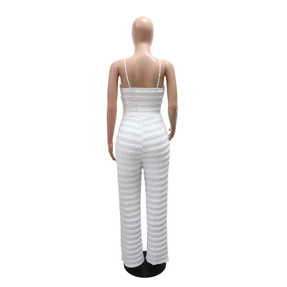 Sleeveless Strappy Wide-Leg Solid Color Slimming Jumpsuit for Women 5