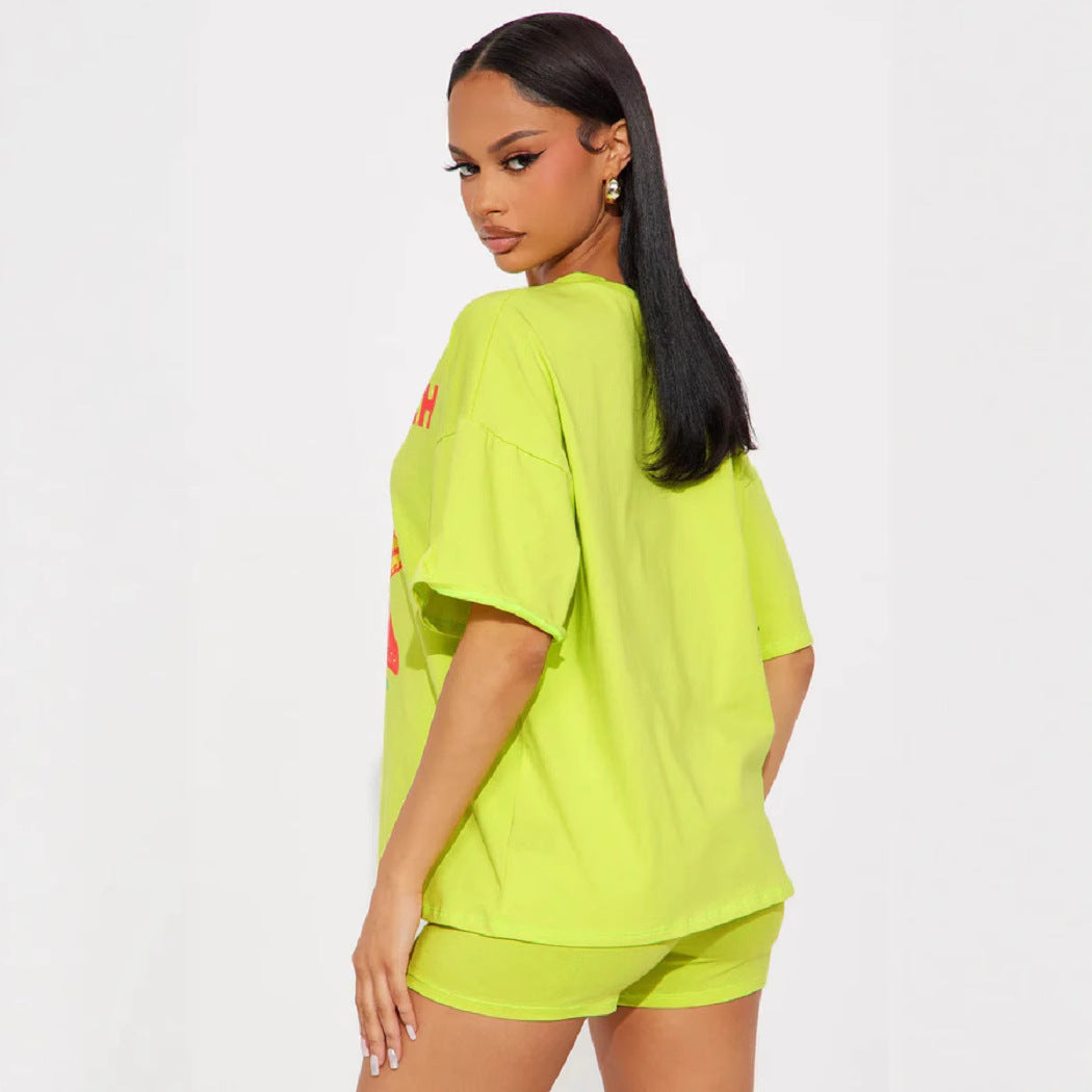 Short Sleeves Casual Holidays Beach Loose Two-piece Shorts Set 3