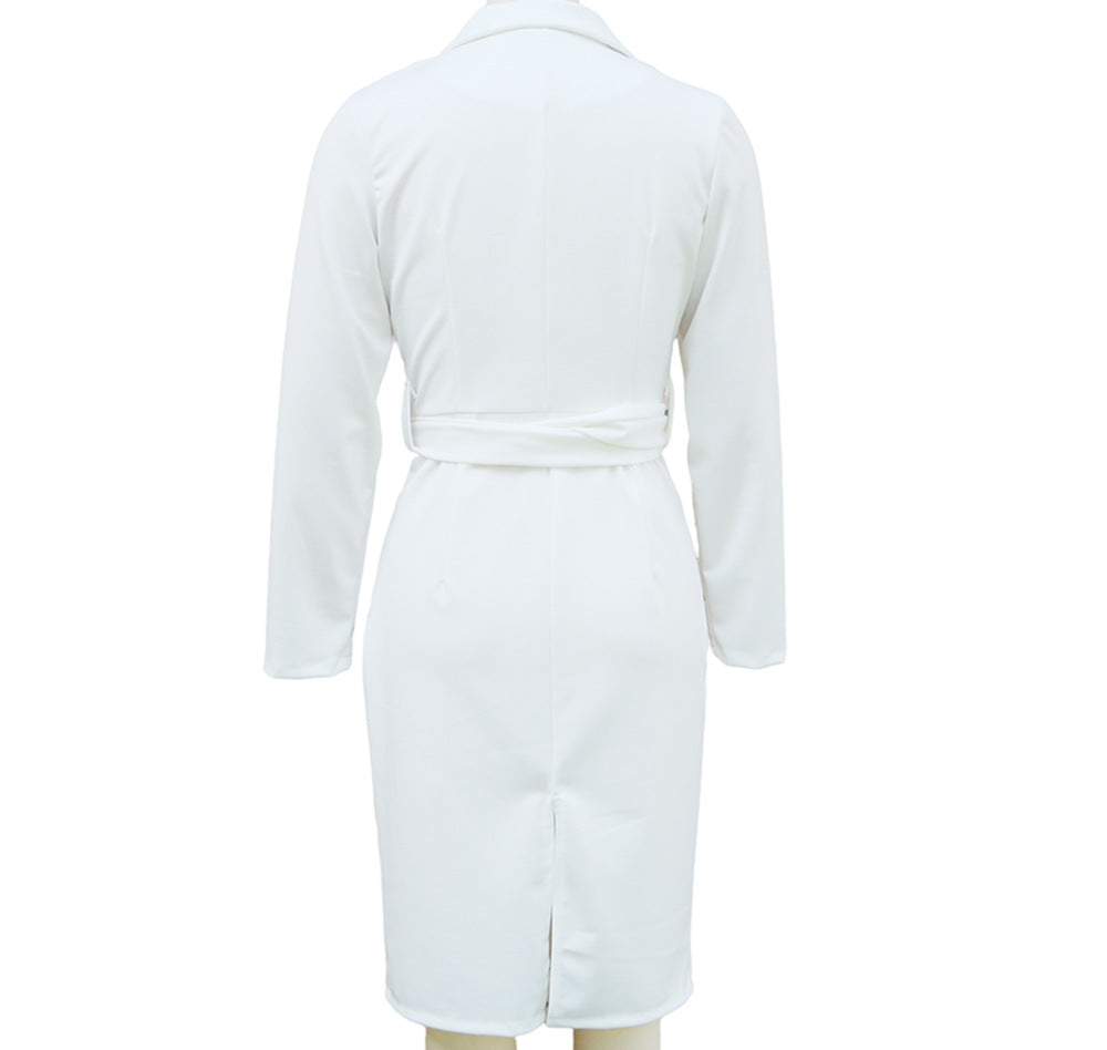 Women's Solid Color Sexy V-Neck Long Sleeve Bodycon Dress 16