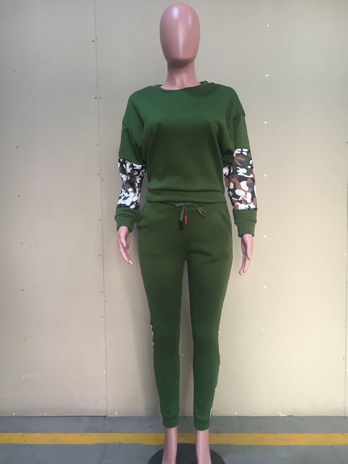 Stylish Printed Patchwork Casual Two Piece Track Suit 26