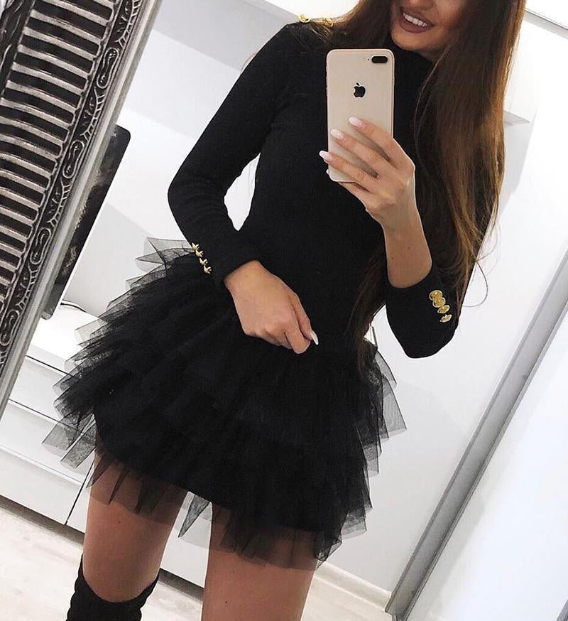 Women's slim sexy long-sleeved dress 3