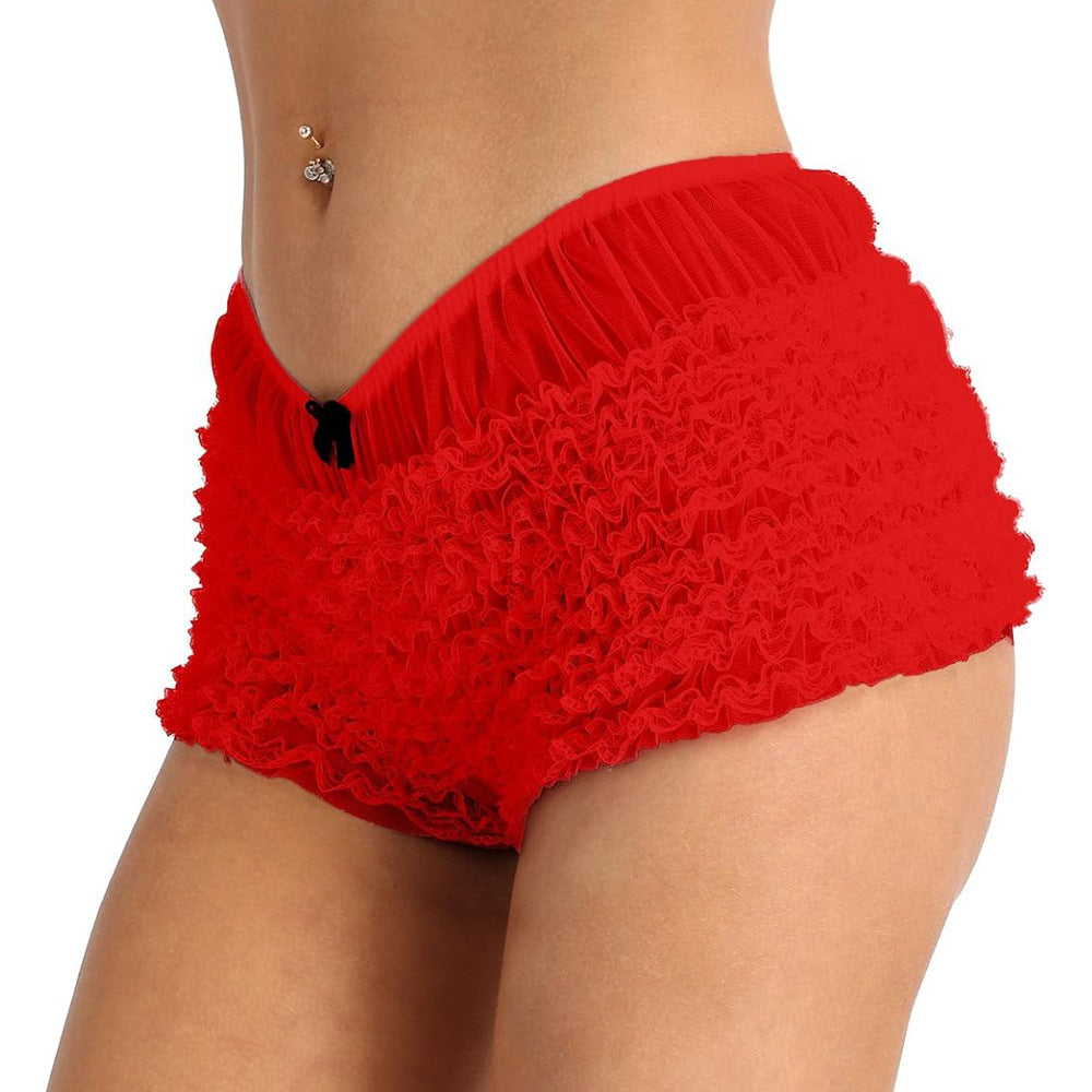 Sexy Ruffled Lace Bloomers Bow Shorts 5
