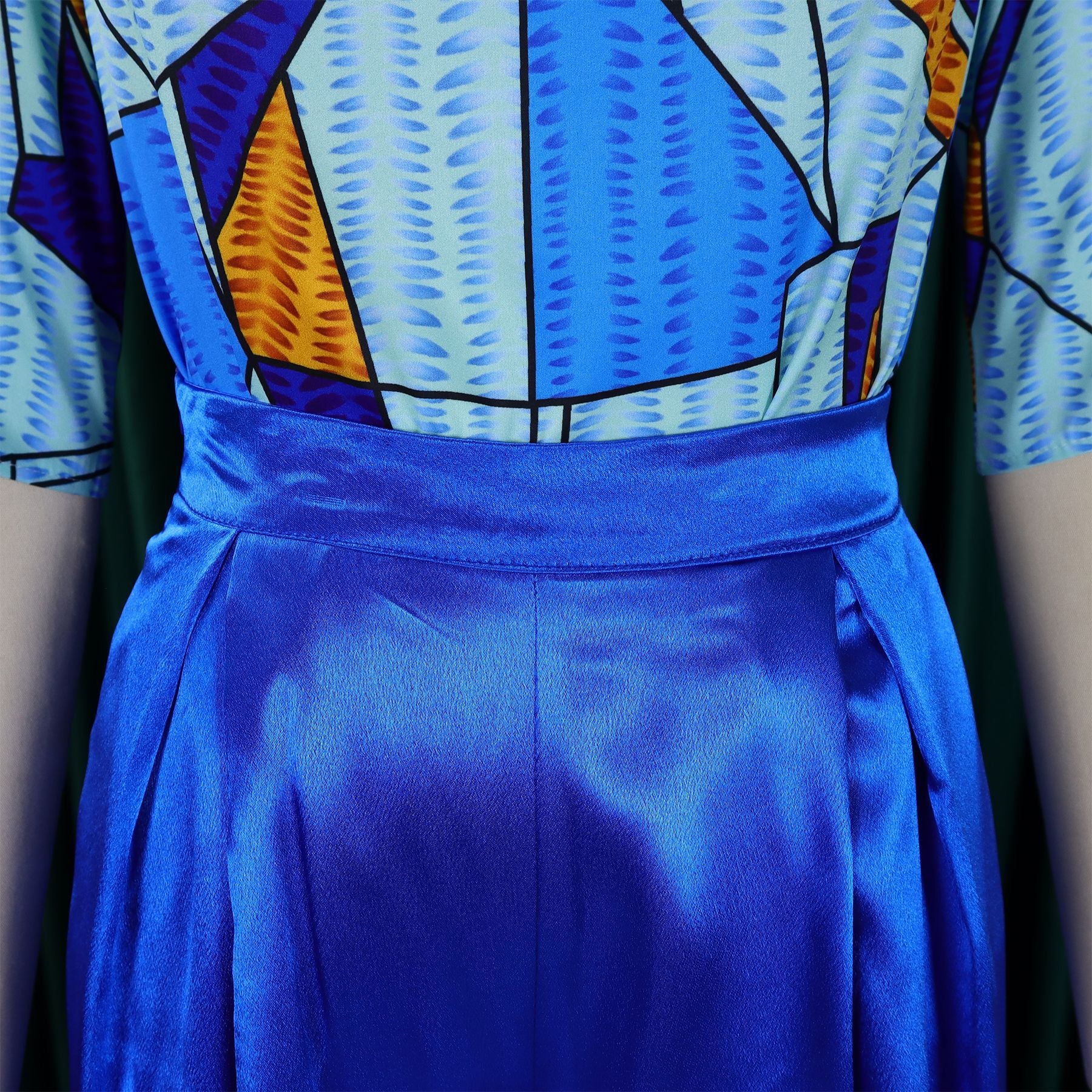 Women's Printed Short Sleeve Shirt Casual Loose Wide Leg Pants African Two-Piece Suit 23