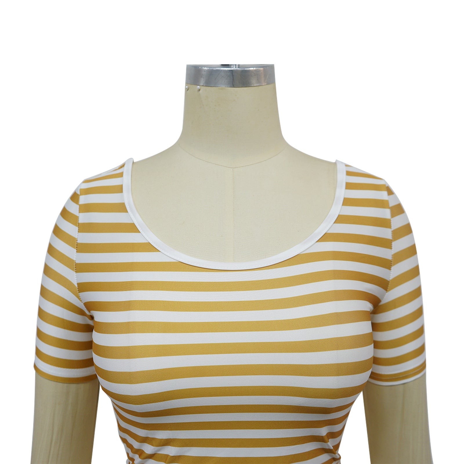 Women Round Neck striped print Top and Shorts two-piece set 13