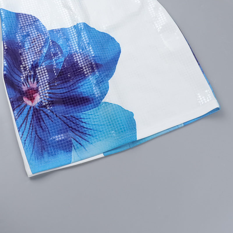 Autumn Floral Sequin Halter Neck Women's Chic Bodycon Dress 23