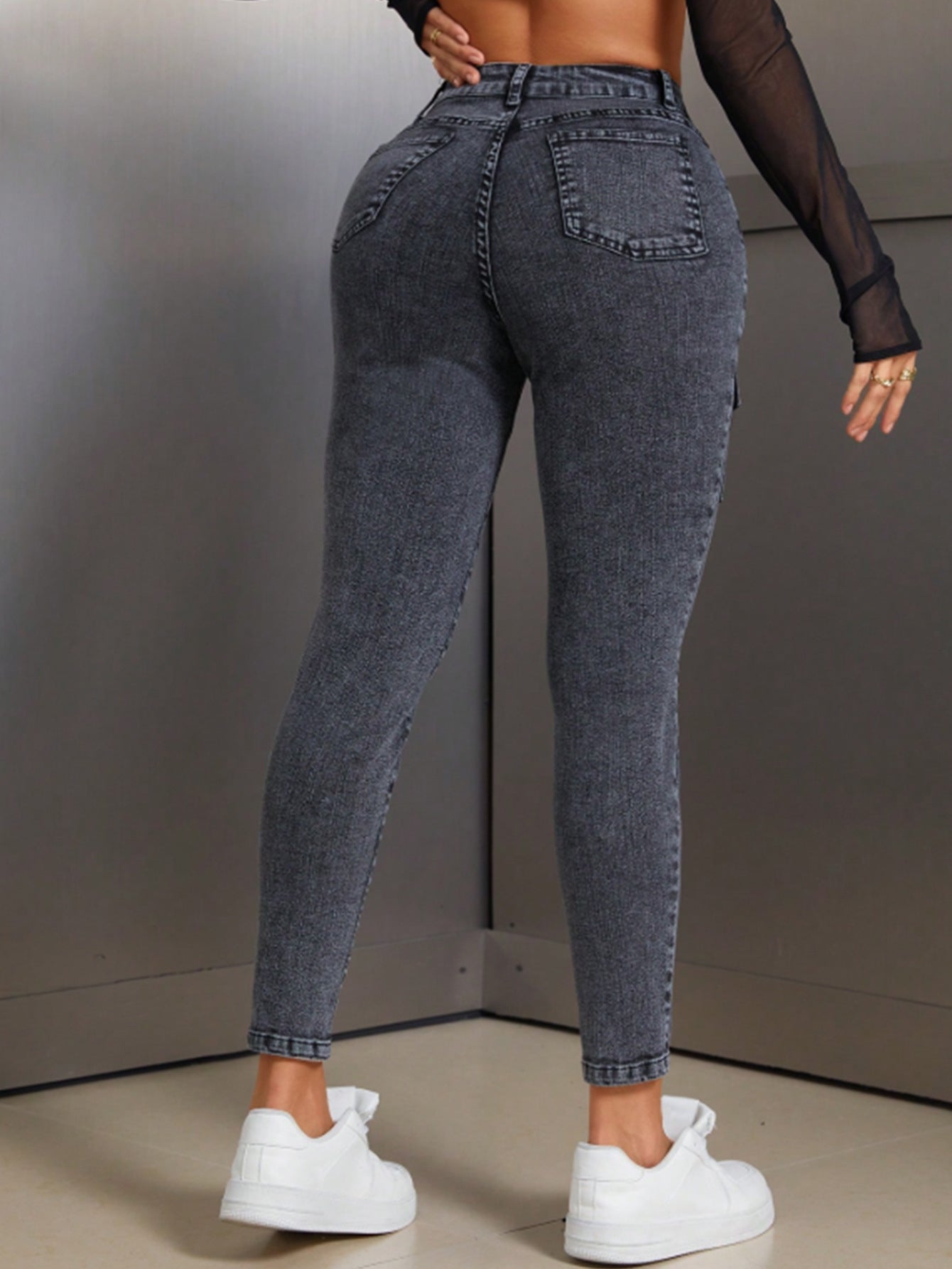 Women's High-Waist Butt-Lift Tight-Fitting Denim Pants