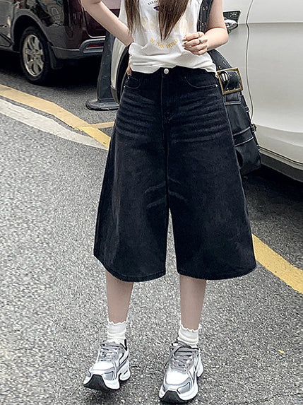 Women Loose Denim Wide Leg Shorts 6