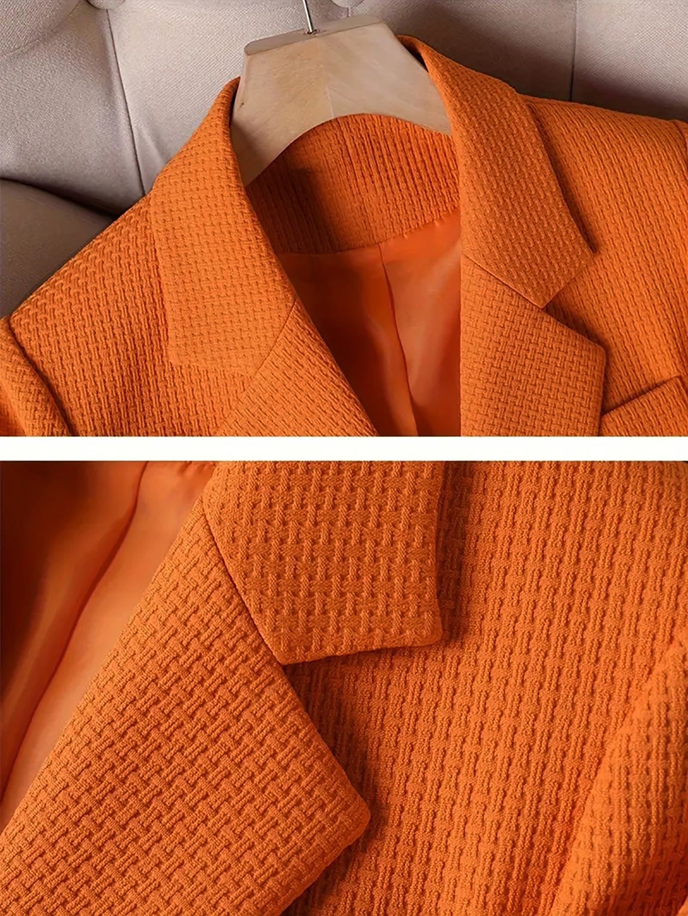 Women Turndown Collar Retro Elegant Career Button Blazer 24