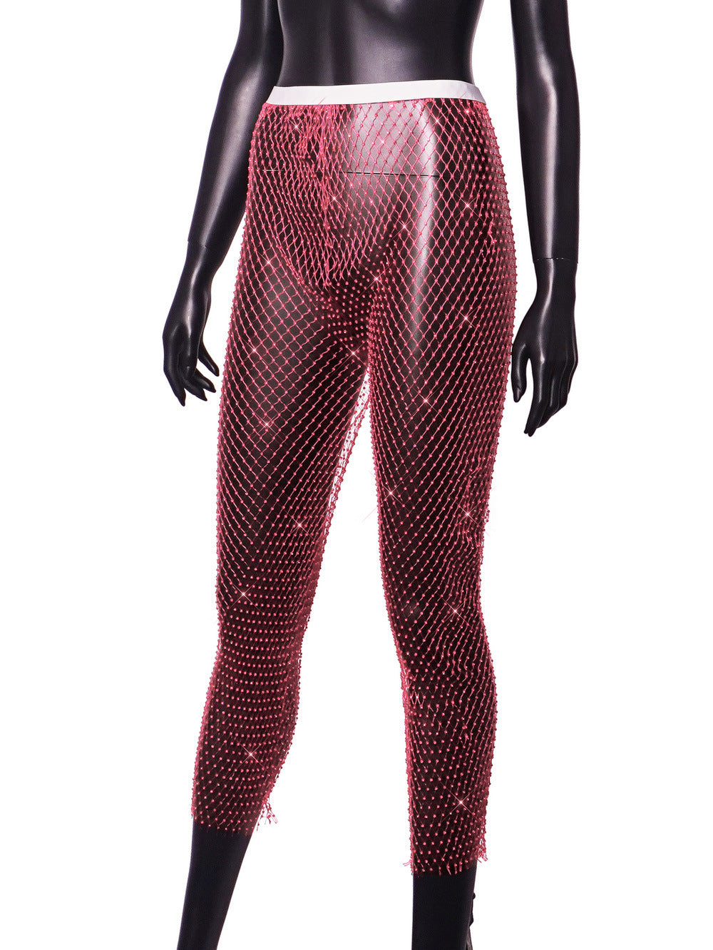 Women Sexy Rhinestone Fishnet Pants 59