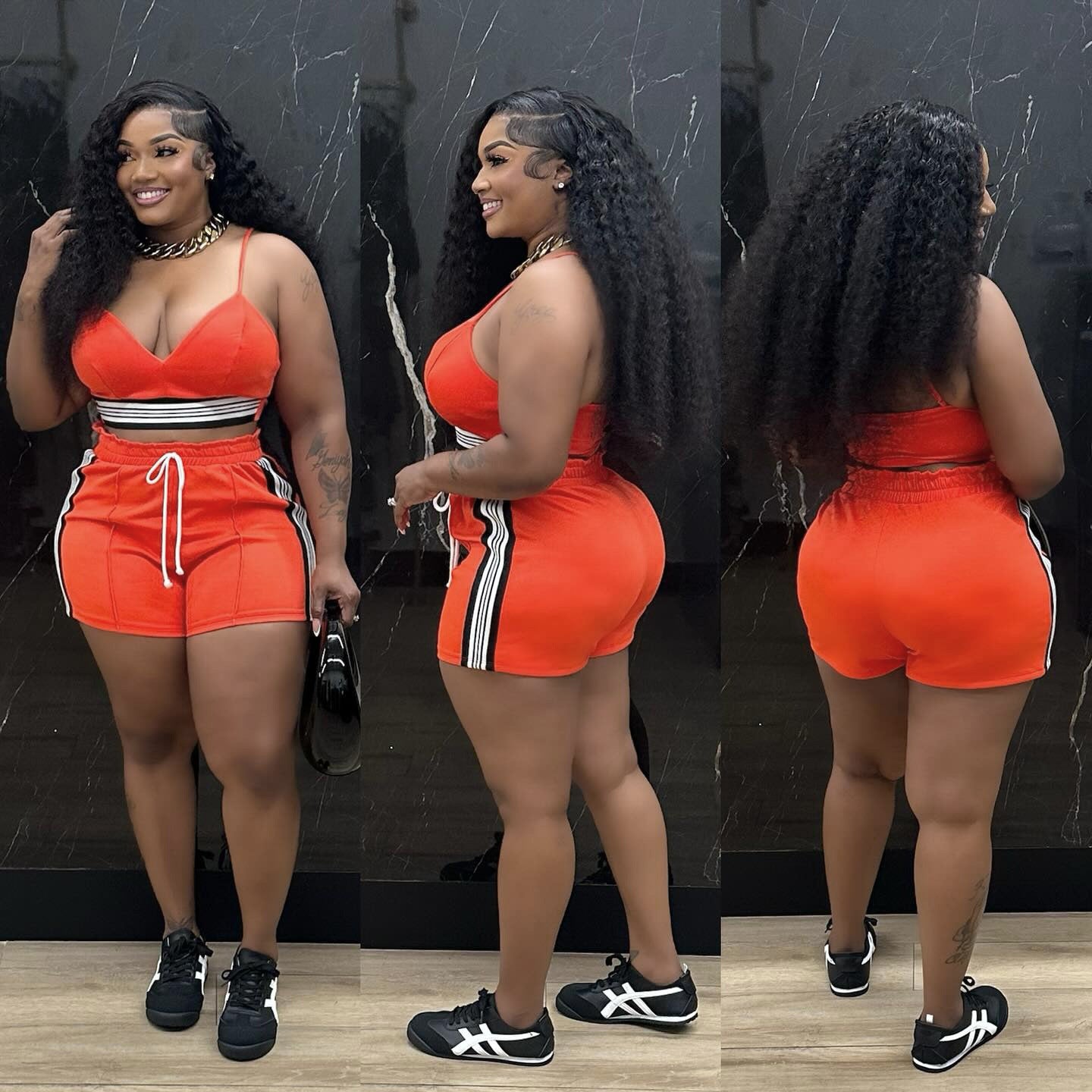 Women Sports Casual Sexy Suspender Top and Shorts Two-Piece Set 6