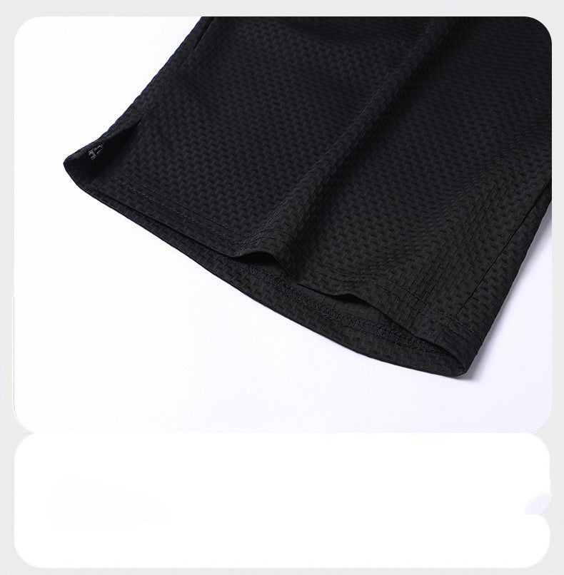 Summer men's Turndown Collar short-sleeved top and shorts two-piece set 24