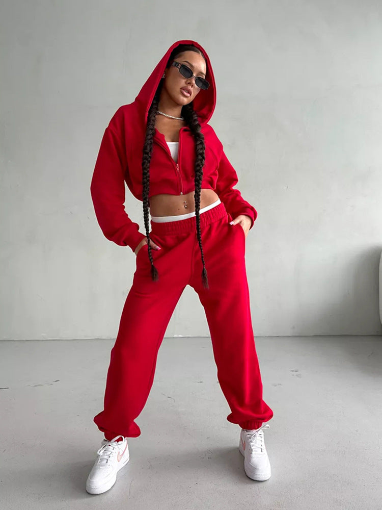 Women Casual Long Sleeve Hoodies and Sports PantsTwo Piece Set 15