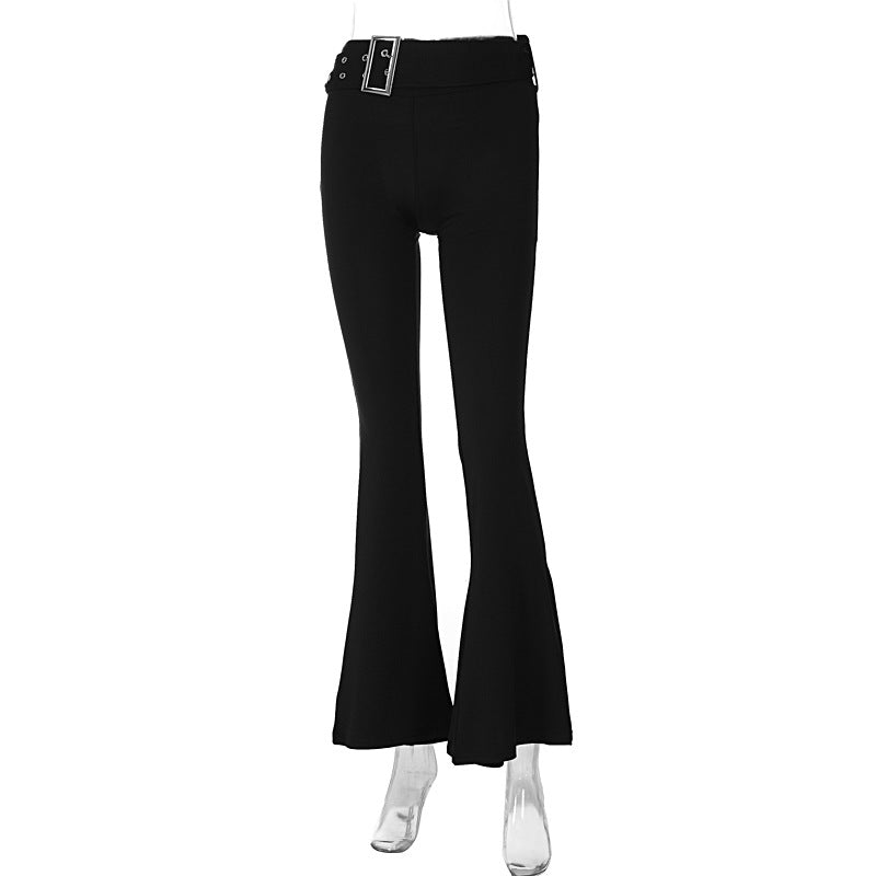 Winter And Spring Women's Sexy Fashion Trend Tight Fitting Slim Fit Mid-Waist Bell Bottom Pants 8