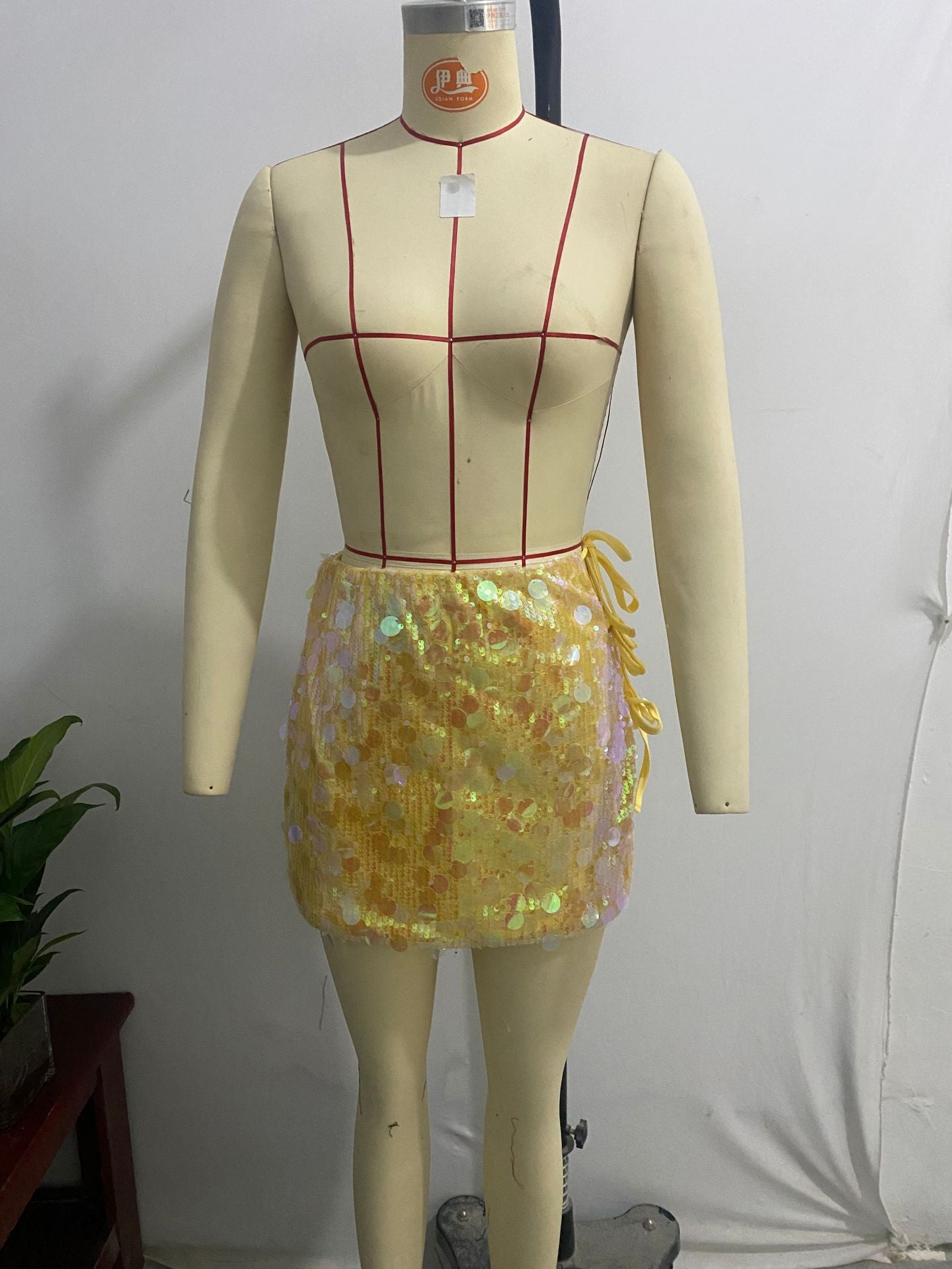 Shiny sequins Patchwork Bodycon sexy short skirt 16