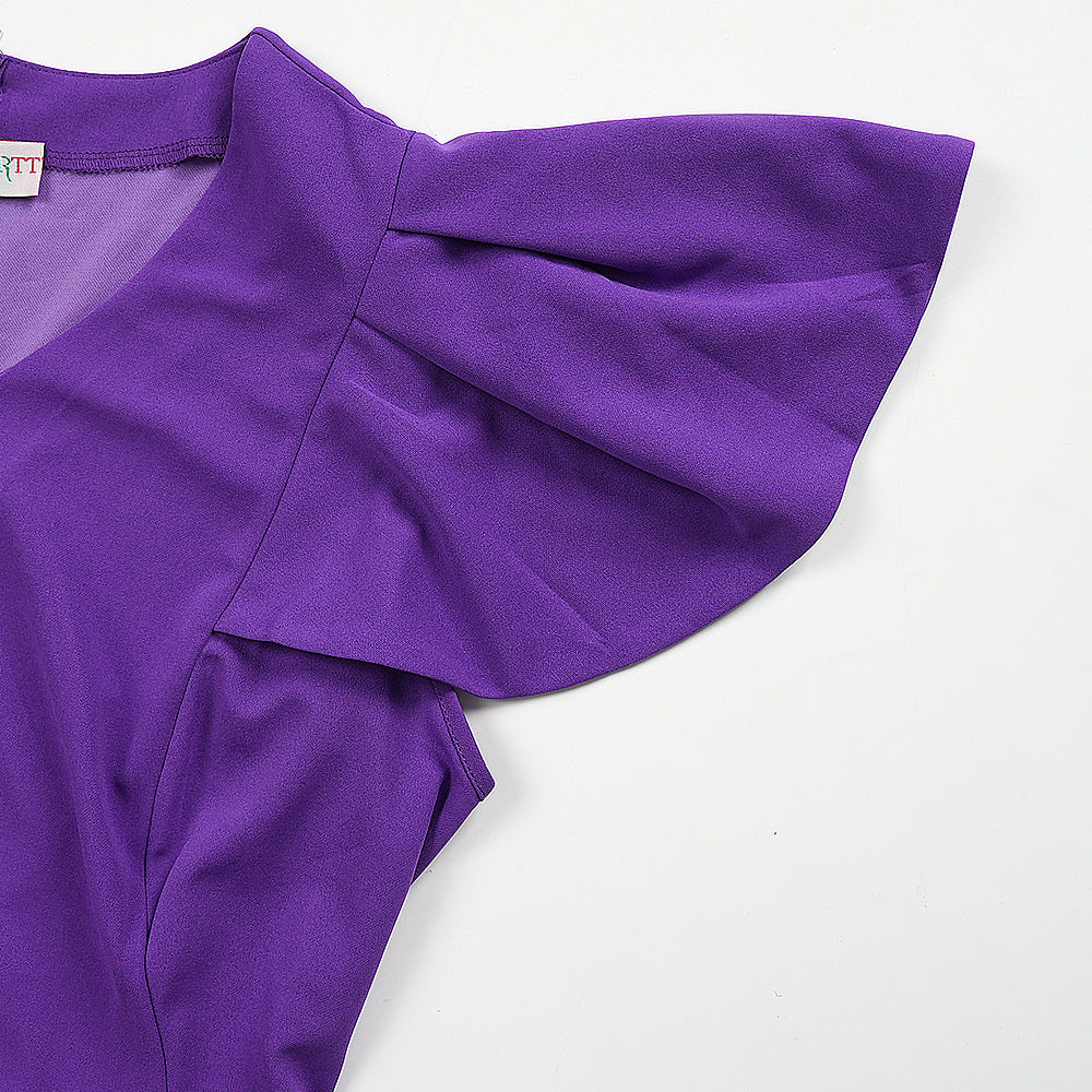 Print Button A-Line Plus Size Dress 13