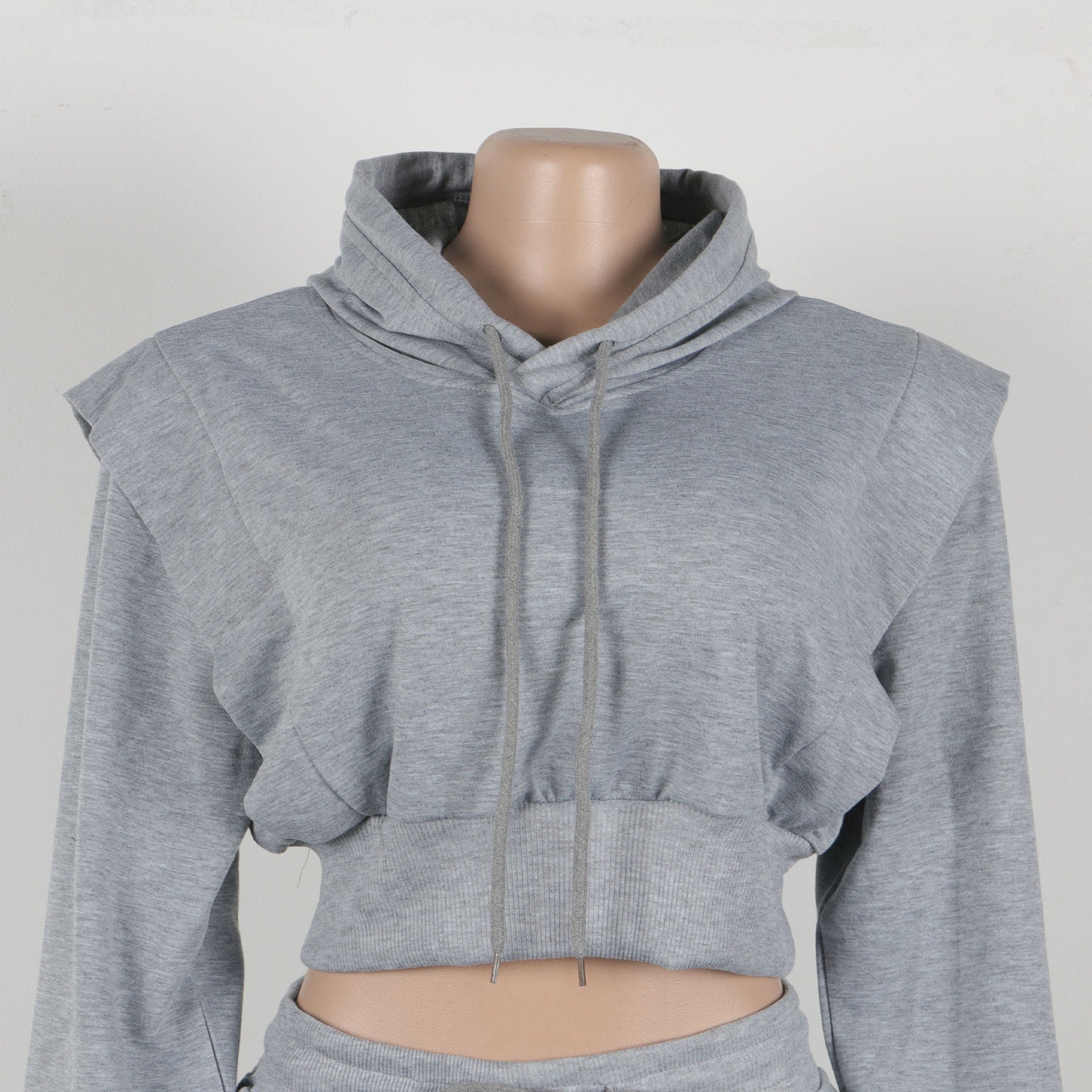 Solid Color Hooded Hoodies Wide Leg Pants Two-Piece Set 9