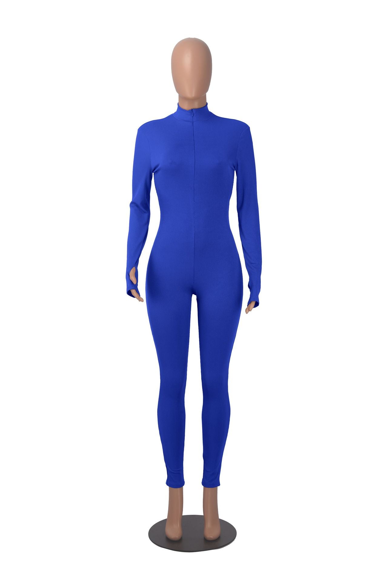 Women Fall Ribbed Zip Sport Jumpsuit 23