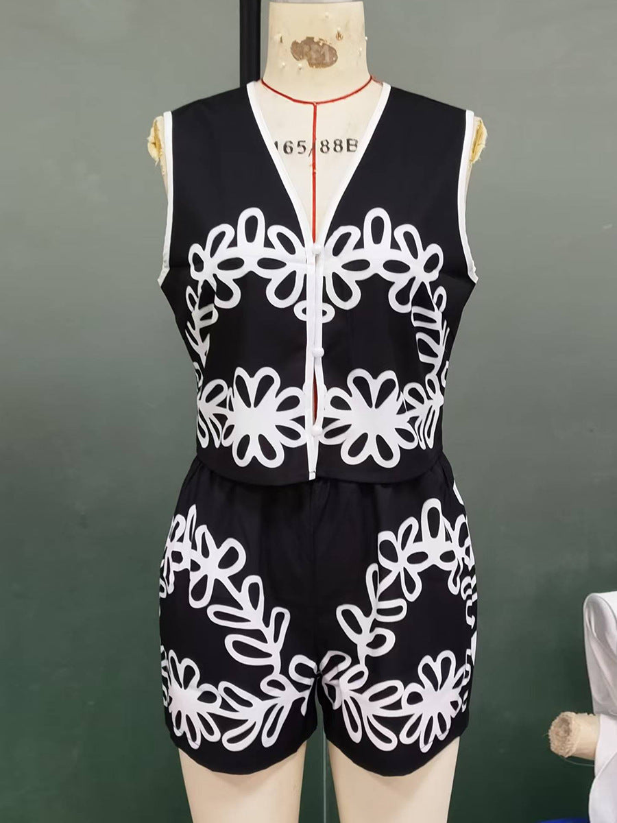 Chic Vest & Shorts Summer Holiday Two-Piece Set 8