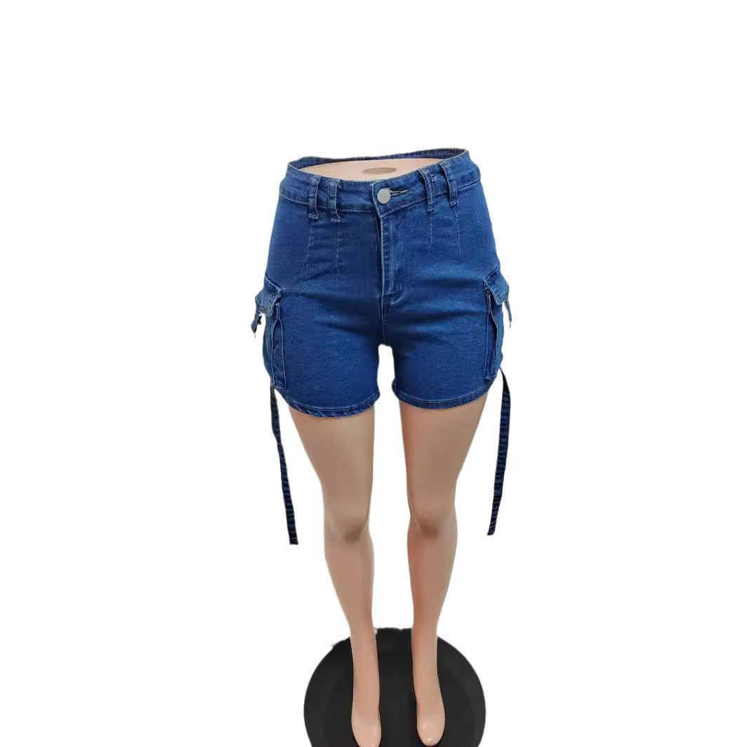 Women Washed Stretch Denim Shorts 6