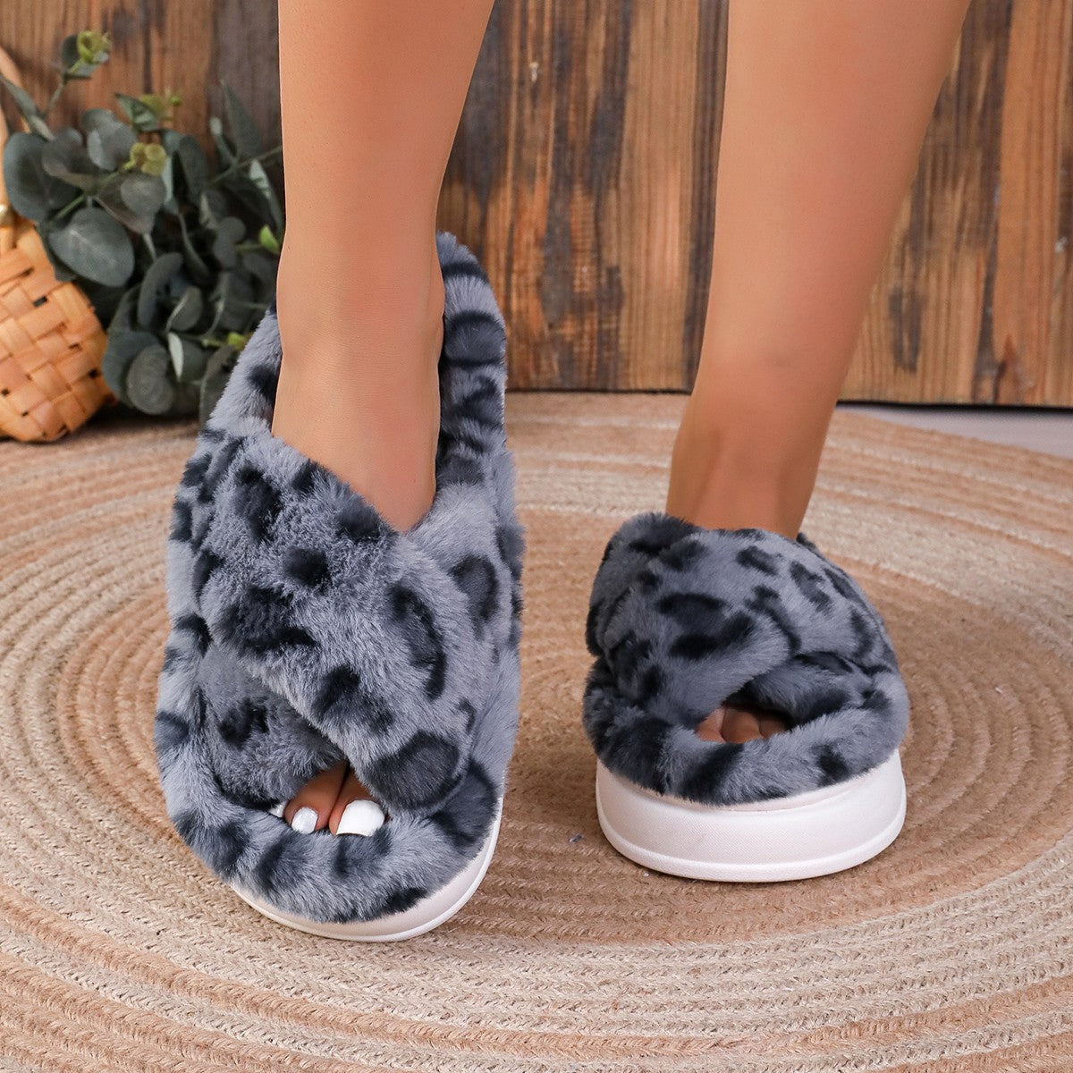 Women winter plush warm slippers 7