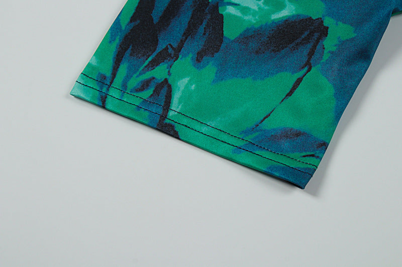 Women Summer Tie-Dye Gathered Bodycon Dress 20