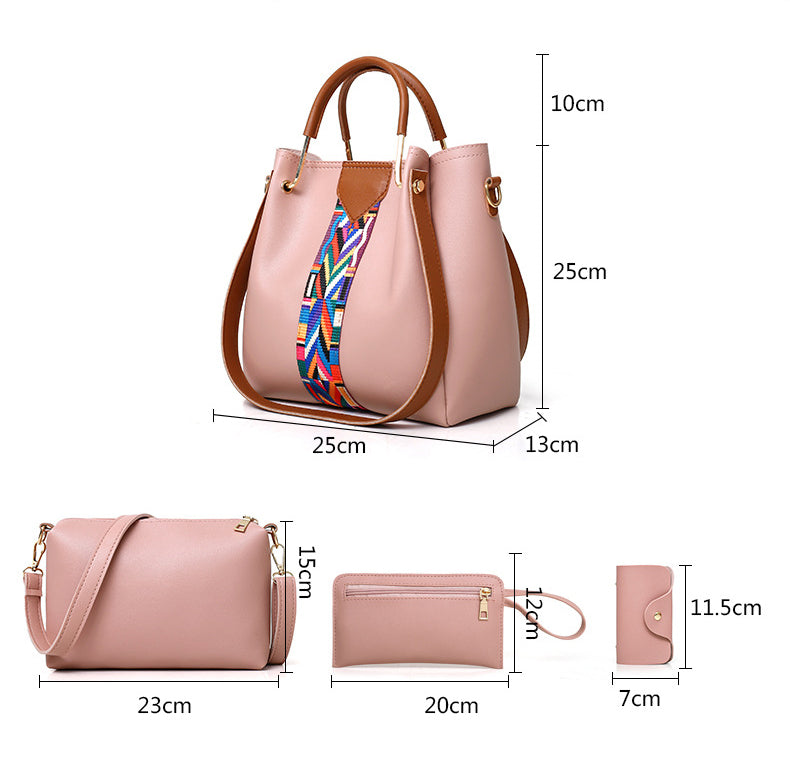 Women's Bag Fashion Four-Piece Set Mother's Bag Hand-Held Shoulder Messenger Bag Bucket Bag 17