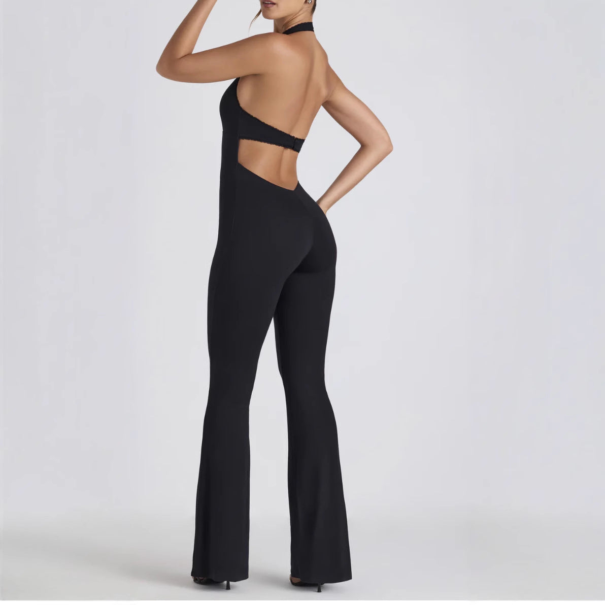 Women's Sleeveless Halter U-Neck Tight Slim Jumpsuit 5