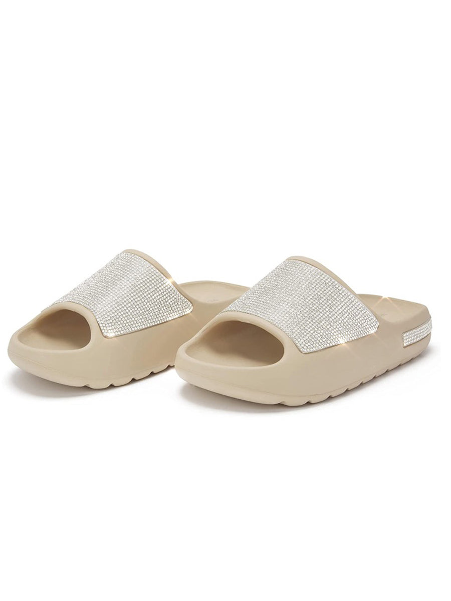 Women's Shoes Diamond Thin Flash Thick Bottom Slippers Sandals Slides Slipper 9