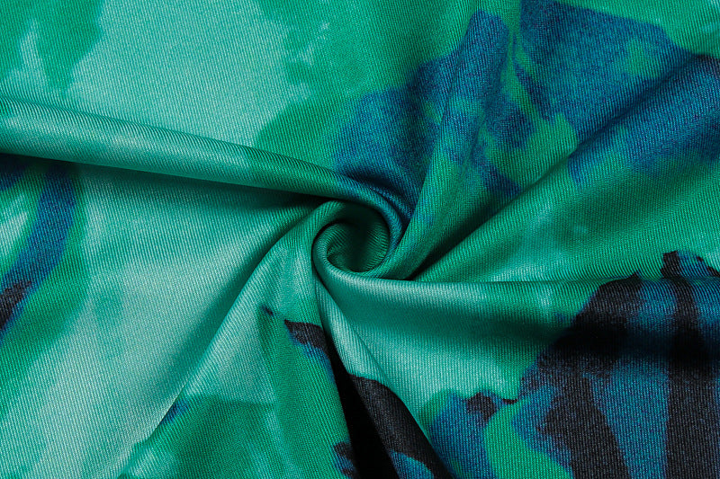 Women Summer Tie-Dye Gathered Bodycon Dress 24