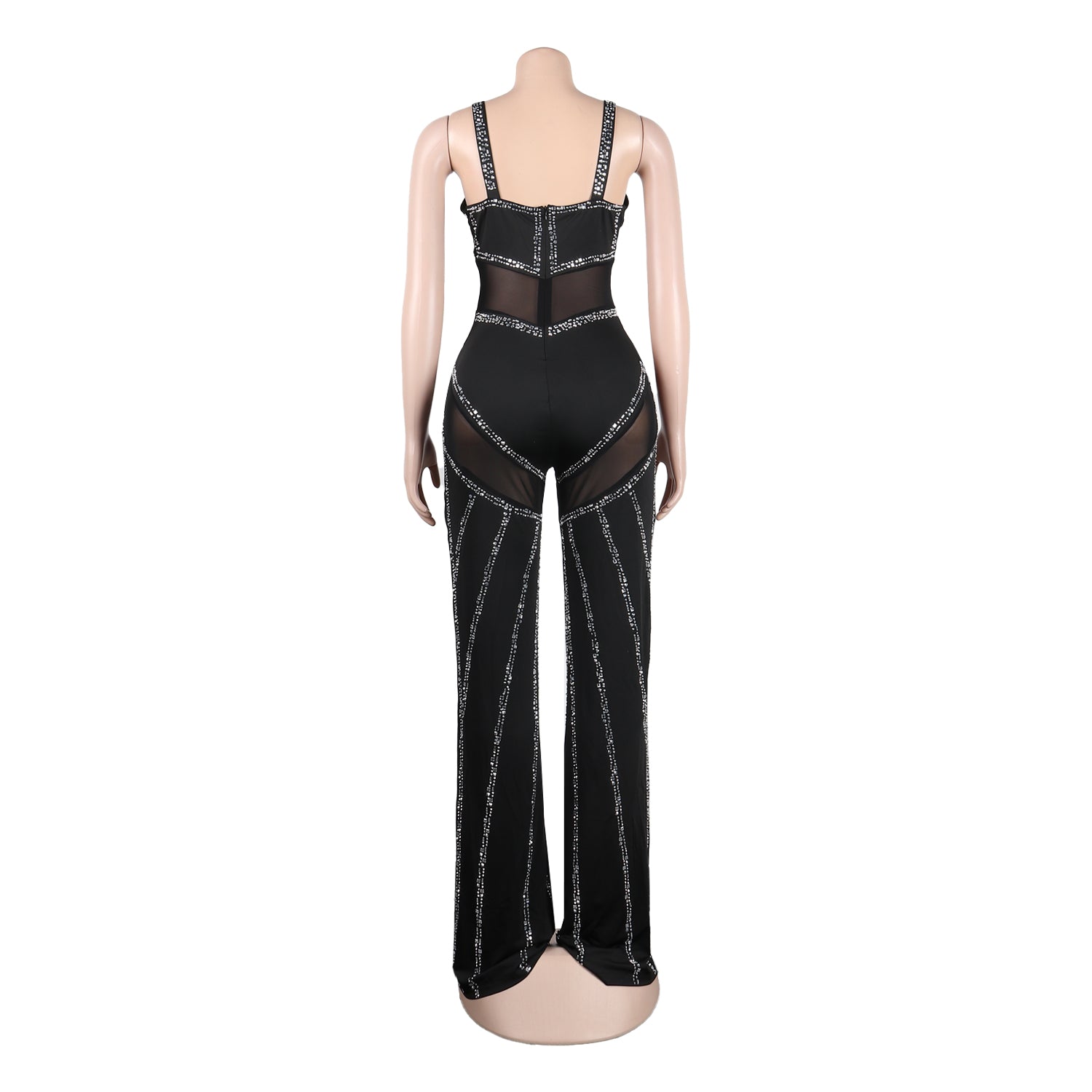 Sexy See-Through Deep V Sling Beaded Jumpsuit 14