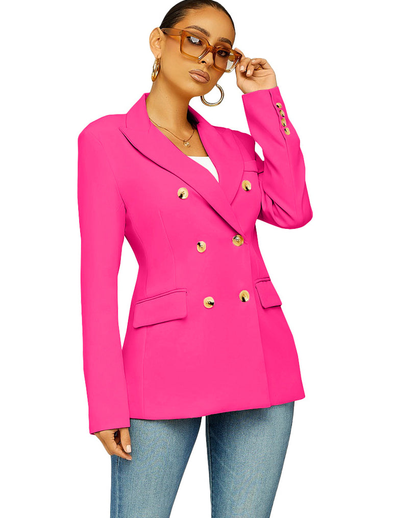 Fashion Women's Solid Color Slim Fit Blazer Jacket 5