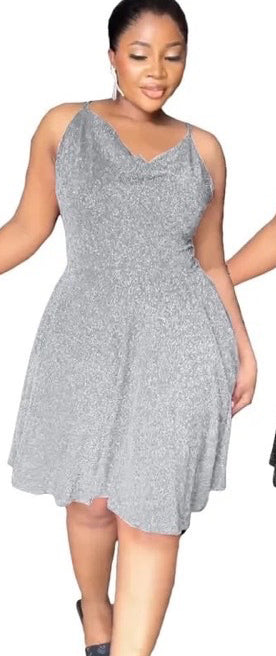 Women Solid Suspender Sexy Backless Dress 5