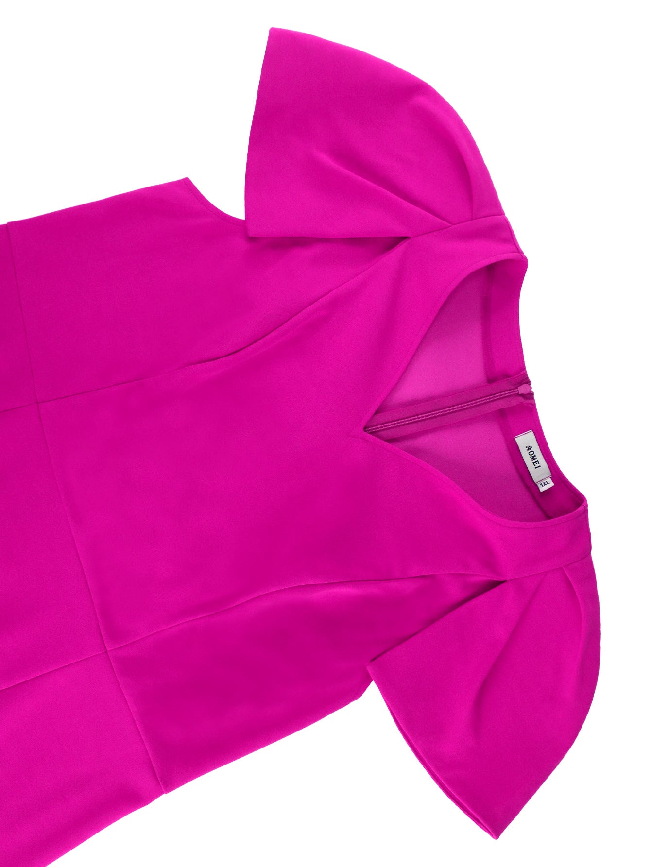 Fashion V-Neck Puff-Sleeve Mesh Patchwork Fashion Fishtail Party Dress 11