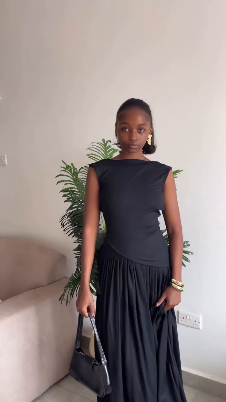 Spring Women's Fashion Casual Solid Color Pleated Skirt Set