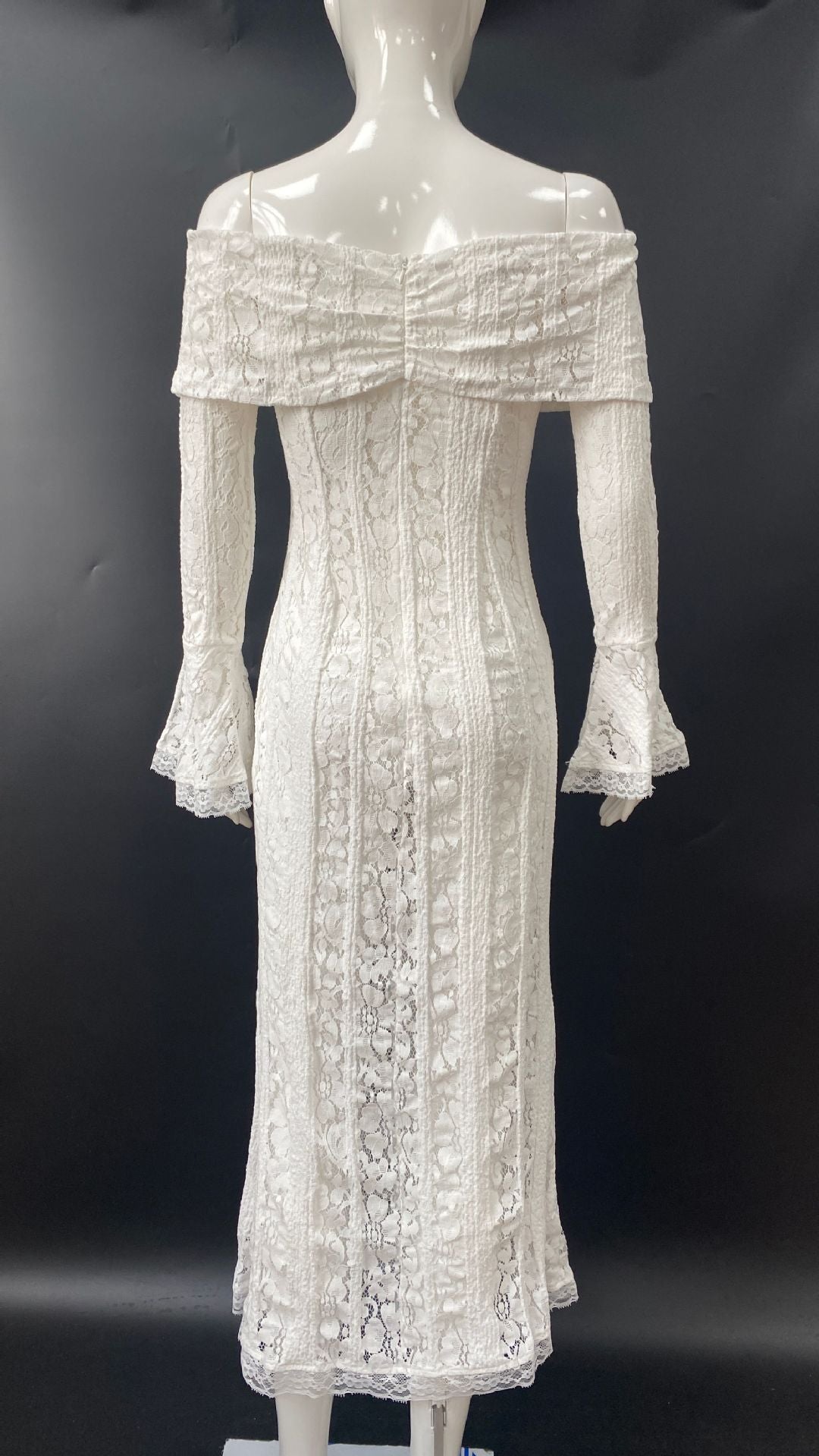 Women Sexy Off Shoulder Lace Strapless Dress 10