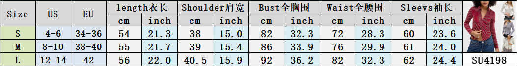 Autumn Winter Women's Casual Striped Long Sleeve Shirt 12