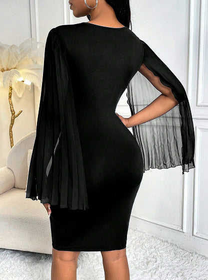 Women’s Elegant Fashion Cape Sleeve Bodycon Dress 3