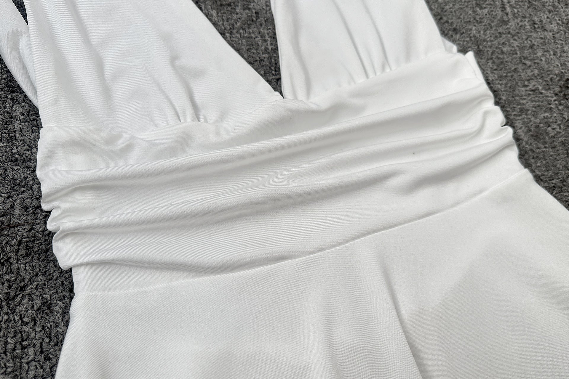 Women lace-up V-neck sexy backless pleated lace-up dress 16