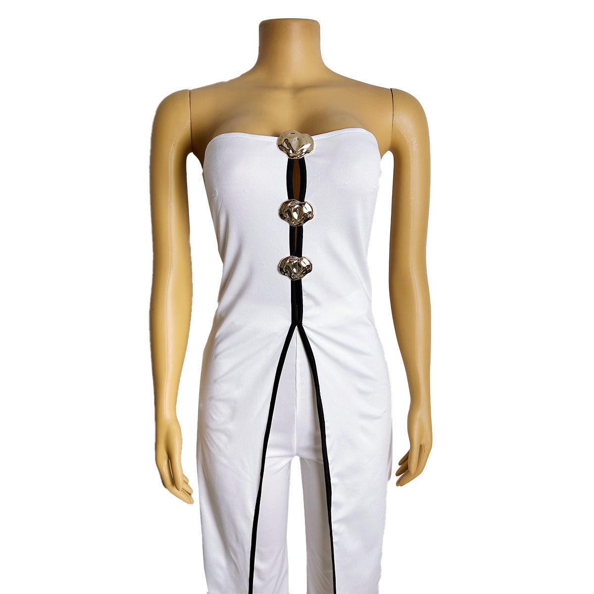 Women Strapless fake two-piece elegant party Jumpsuit 12