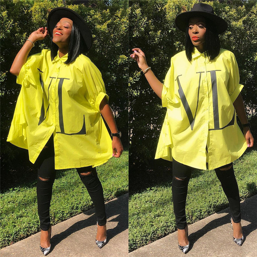 Women's Spring Summer Fashion Style Letter Print Shirt 3