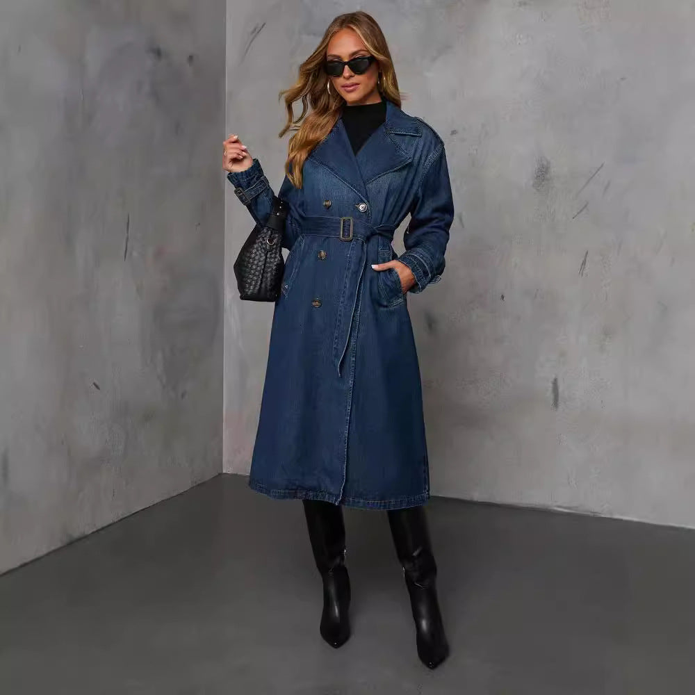 Autumn Fashion Casual Denim Women's Wide-Sleeved Coat 4