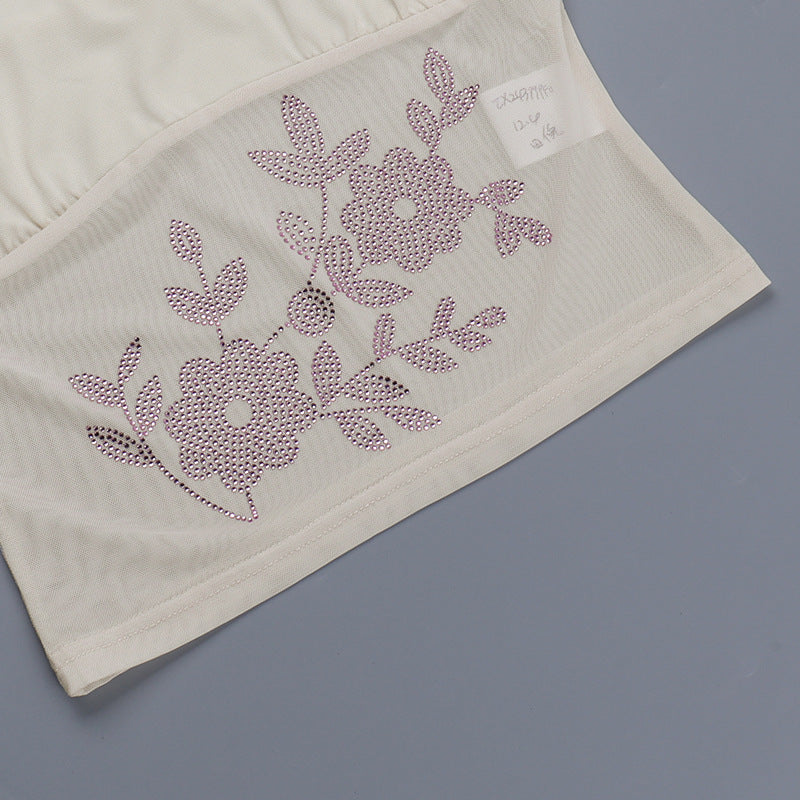 Women casual beaded suspender top and skirt two-piece set 12