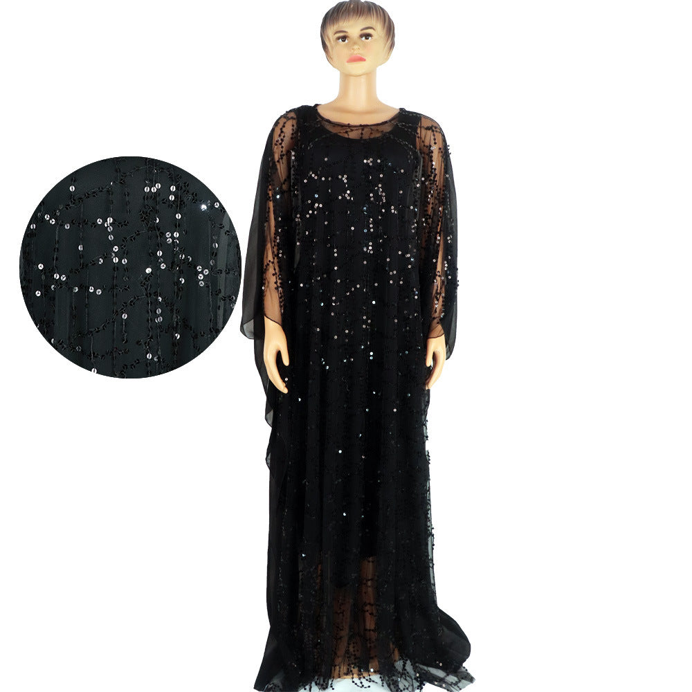 African Women beard sequin Maxi Dress 9