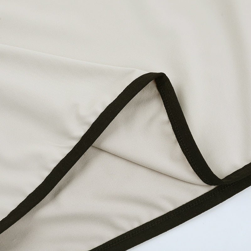 Women summer sexy contrast color suspender square neck Strap Dress 12