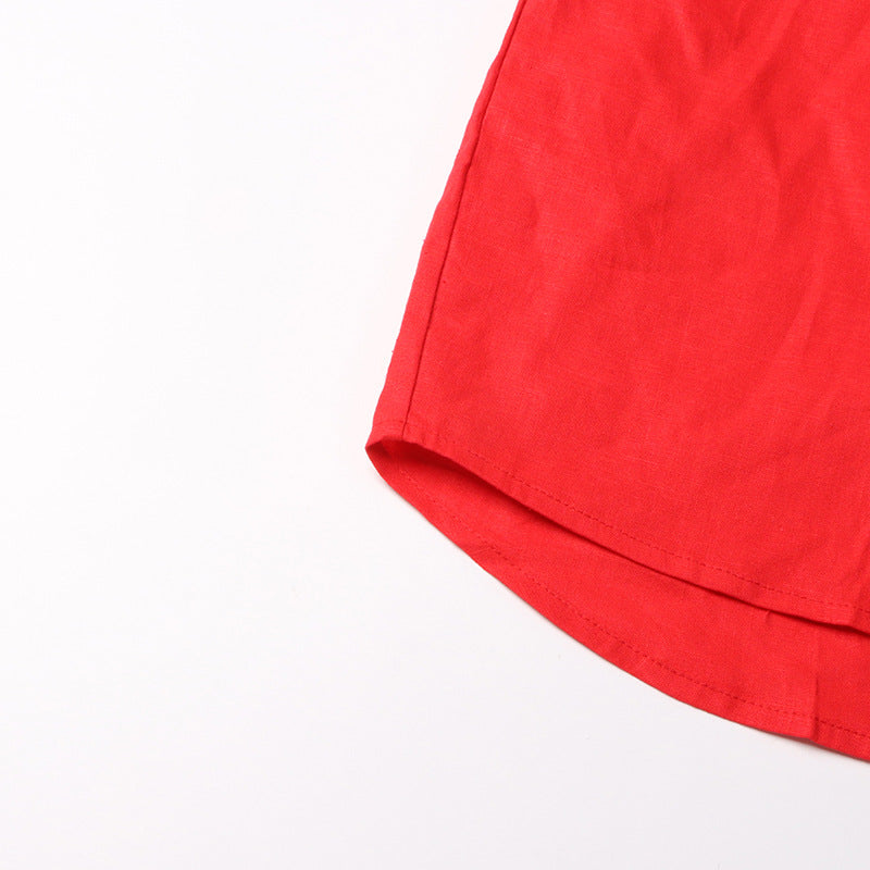 Women Turndown Collar long sleeve solid shirt Top and Casual shorts two-piece set 30