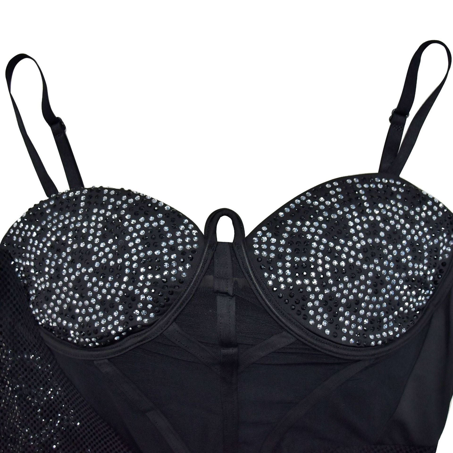 Fashion Women's Sexy Mesh Beaded strap Long Dress 10