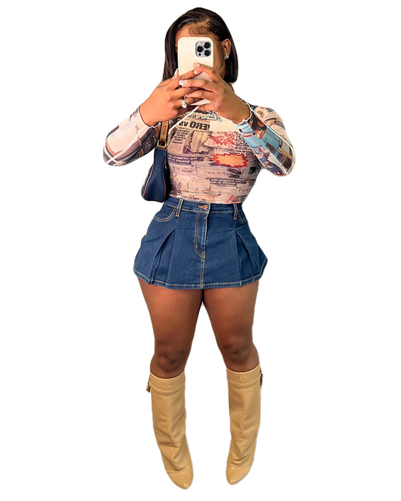 Women's Vintage Wash Stretch Denim Shorts 3