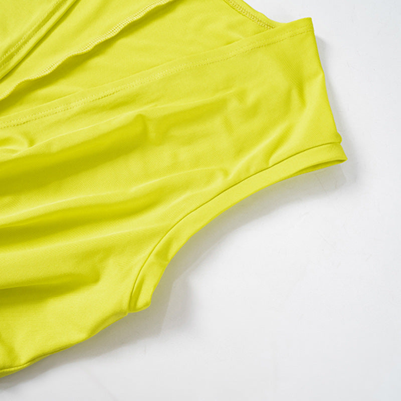 Women's Summer Solid Color Sexy Deep V Hollow Slit Slim Long Dress 30