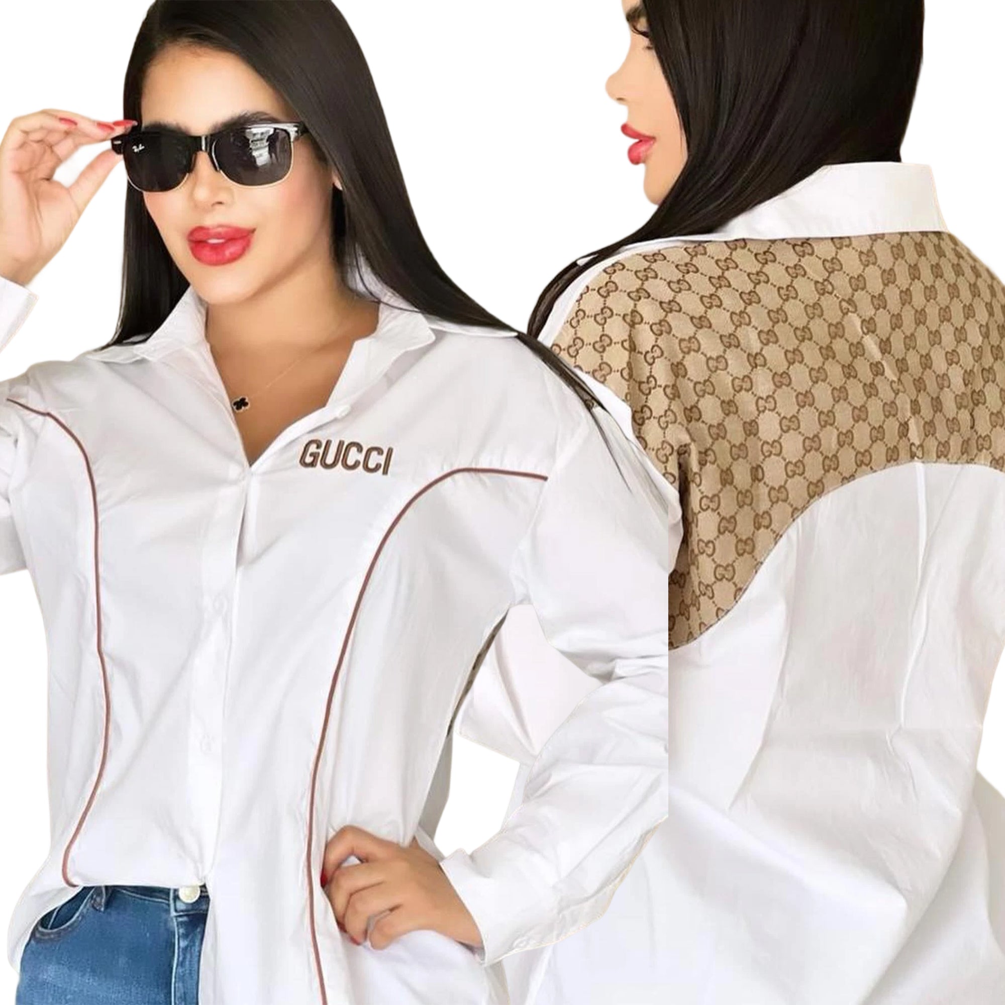 Women summer fashion embroidery loose casual shirt 3